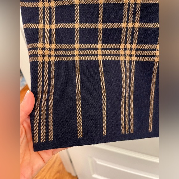 Nine West Navy Plaid Coatigan, Long Sweater, LN, Small - Picture 7 of 12